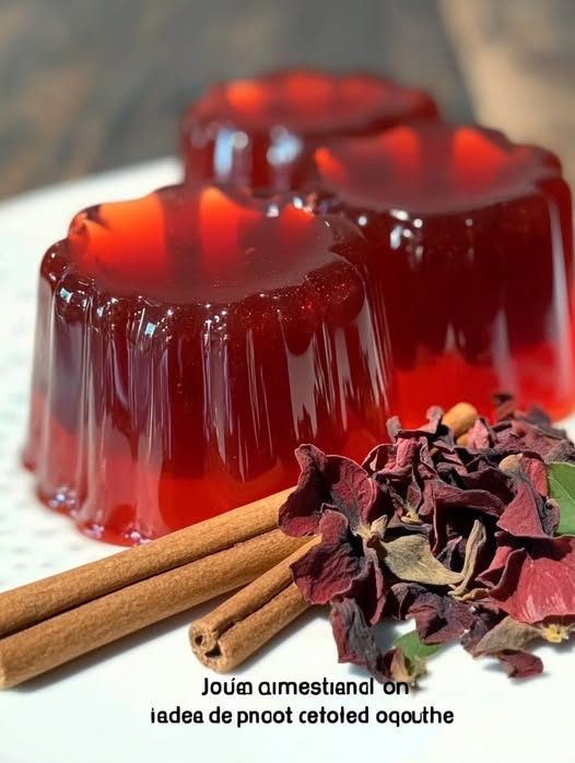 Gelatina de Flor de Jamaica con Canela y Clavo de Olor