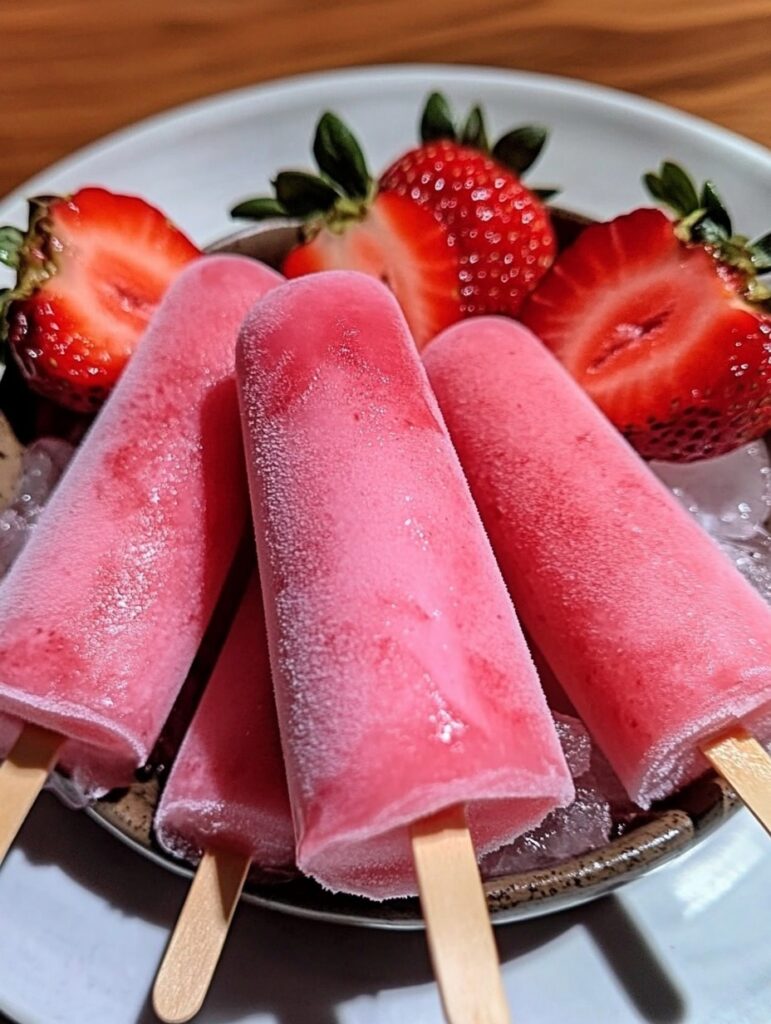 Bolis de Fresa con Leche Condensada