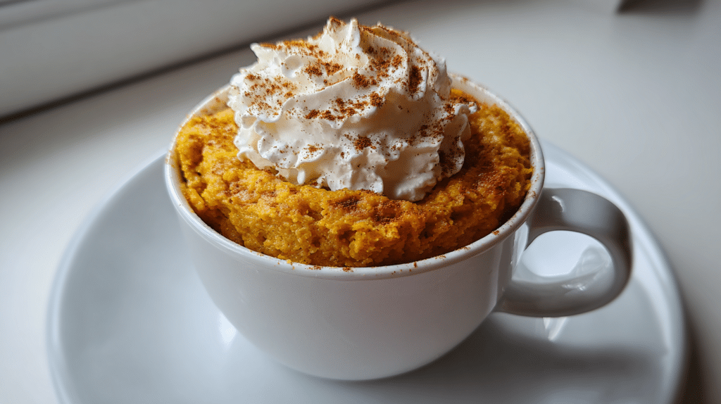 Pumpkin Cinnamon Cottage Cheese Mug Cake - High Protein Fall Treat